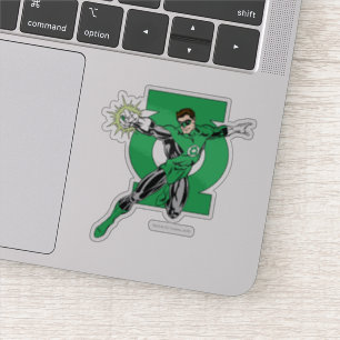 Green Lantern with Logo Background Sticker