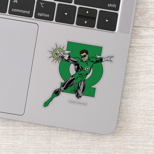 Green Lantern with Logo Background Sticker