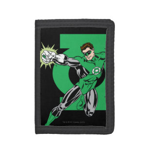 Green Lantern with Logo Background Trifold Wallet
