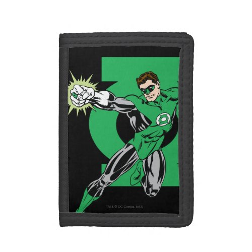 Green Lantern with Logo Background Trifold Wallet