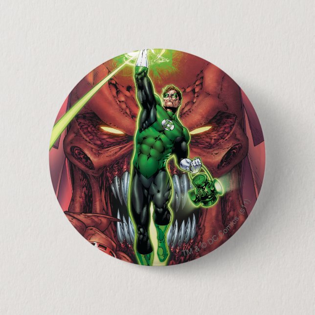 Green Lantern with stream of light - Color Button (Front)