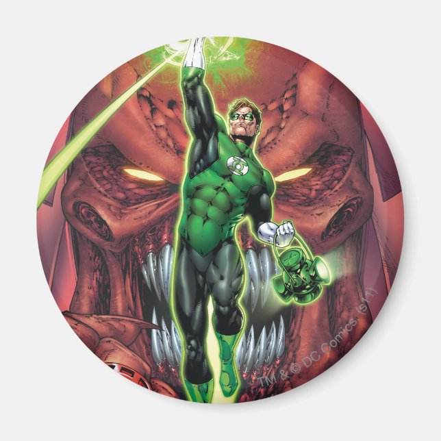 Green Lantern with stream of light - Color Magnet (Front)