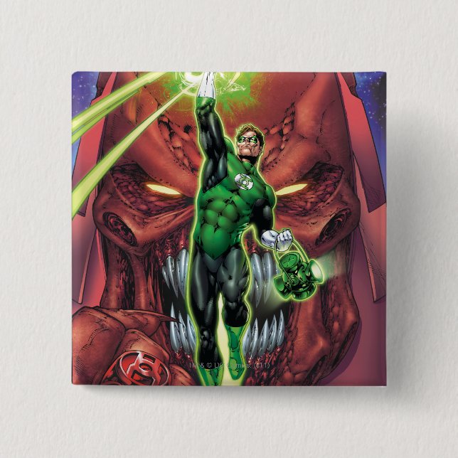 Green Lantern with stream of light - Color Pinback Button (Front)