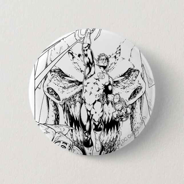 Green Lantern with stream of light Pinback Button (Front)