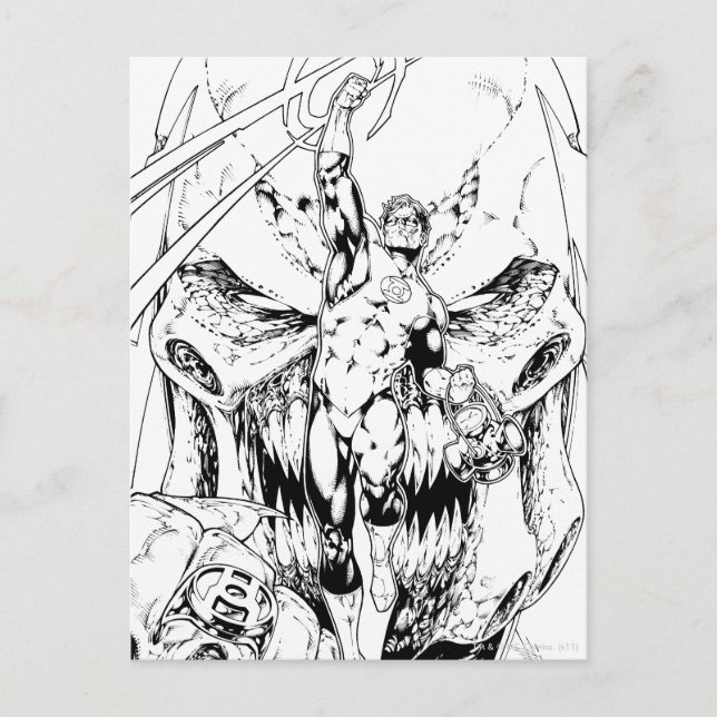 Green Lantern with stream of light Postcard (Front)