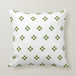 Green Large Square Patterned Throw Pillow