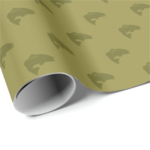 Green Largemouth Bass Fish  Any Color Background Wrapping Paper