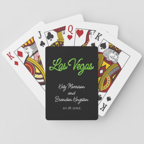 Green Las Vegas Sparkles Playing Cards
