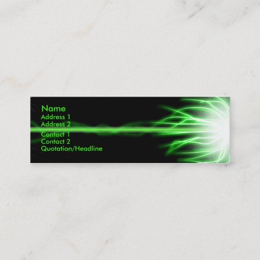 Customizable Green Laser Business Card