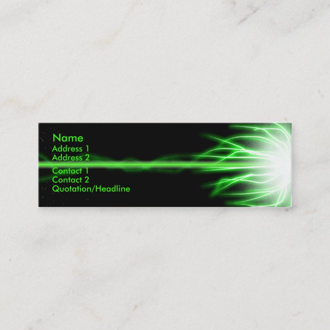 Green Laser Mini Business Card (Front)
