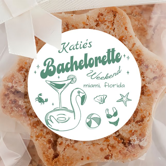 Green Last toast Beach Bachelorette Party Sticker (Creator Uploaded)