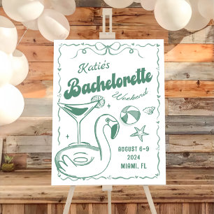 Green Last Toast Beach Bachelorette Weekend Foam Board