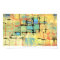 Green Lattice on Yellow Abstract Painting