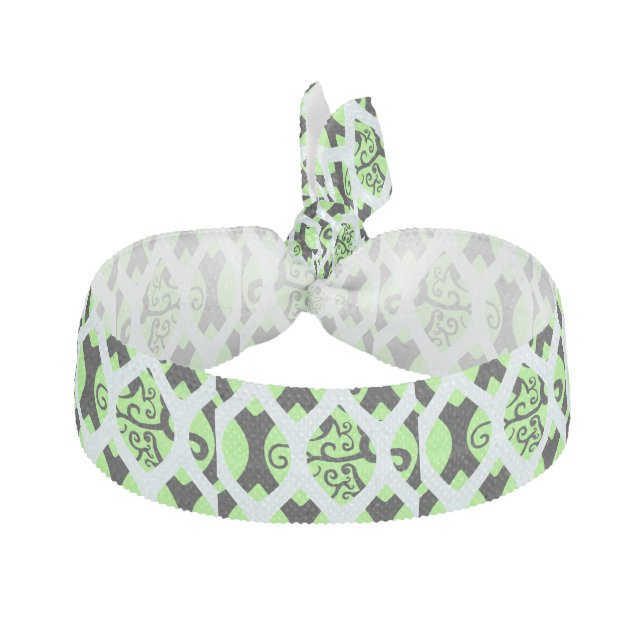 Green Lattice Print Hair Tie (Front)