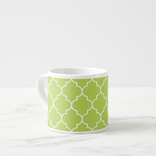 Green Latticework Quatrefoil Moroccan Trellis Espresso Cup