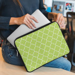 Green Latticework, Quatrefoil, Moroccan Trellis Laptop Sleeve<br><div class="desc">Elegant,  stylish and sophisticated Moroccan trellis pattern in green color. Modern and trendy gift,  perfect for the latticework lover in your life.</div>