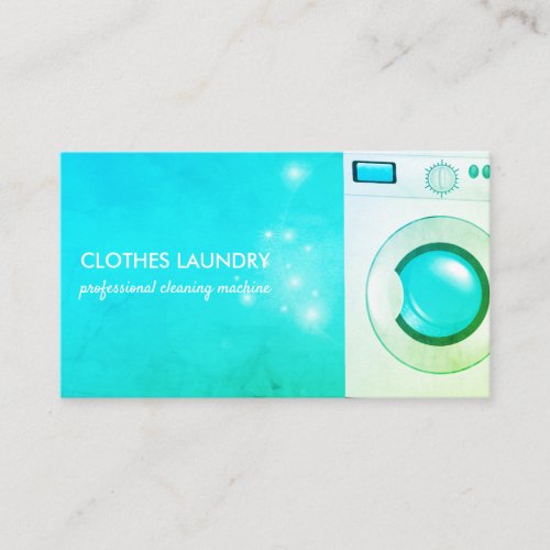 Green Laundry Cleaning Clothes Machine Hygienist Business Card
