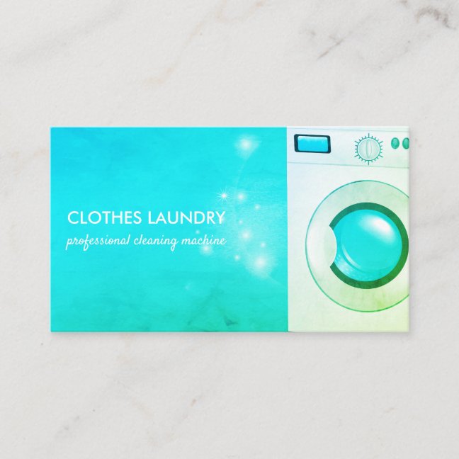 Green Laundry Cleaning Clothes Machine Hygienist Business Card