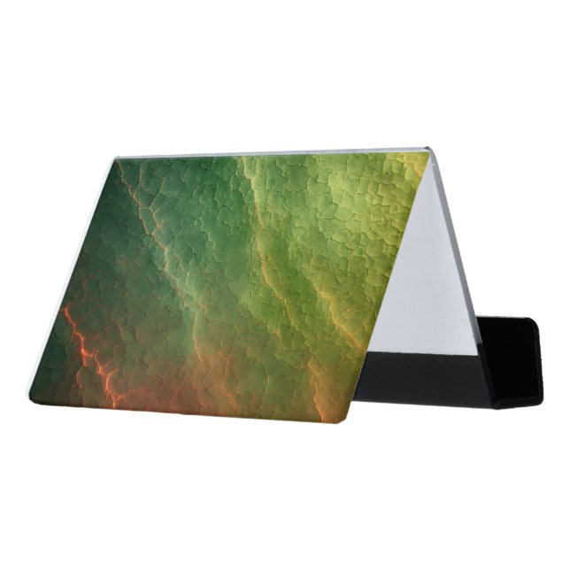 Green lava Keep in touch Desk Business Card Holder (Angled Back)