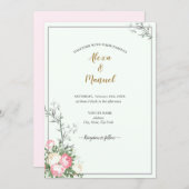 Green Lavenderblush Floral Wedding Invitation (Front/Back)
