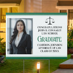 Green Law School Graduation Photo Yard Sign