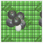 Green Lawn Bowls Checked Tartan Design, Fabric