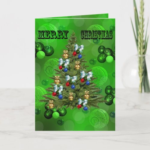 Green Lawn Bowls Christmas Design Card