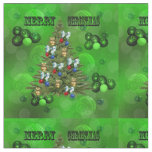 Green Lawn Bowls Christmas Design, Fabric