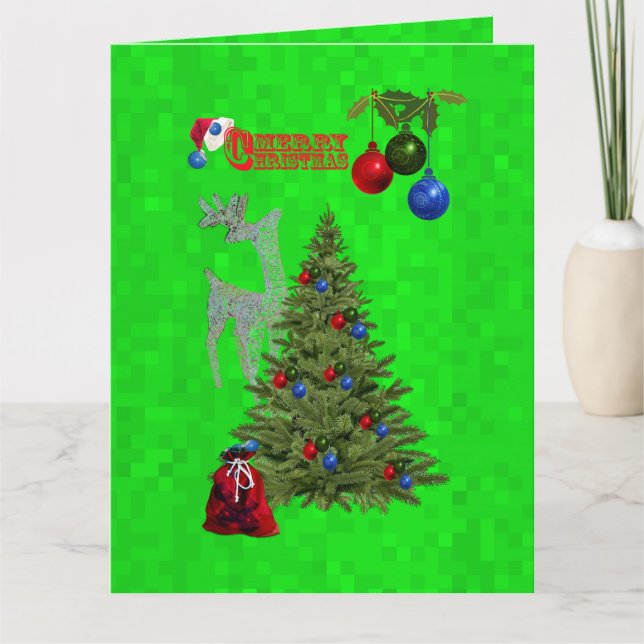 Green Lawn Bowls Jumbo Christmas Card, Card (Front)