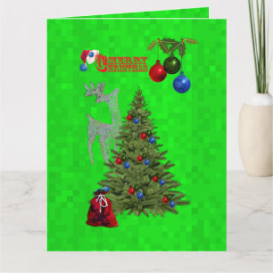 Green Lawn Bowls Jumbo Christmas Card, Card