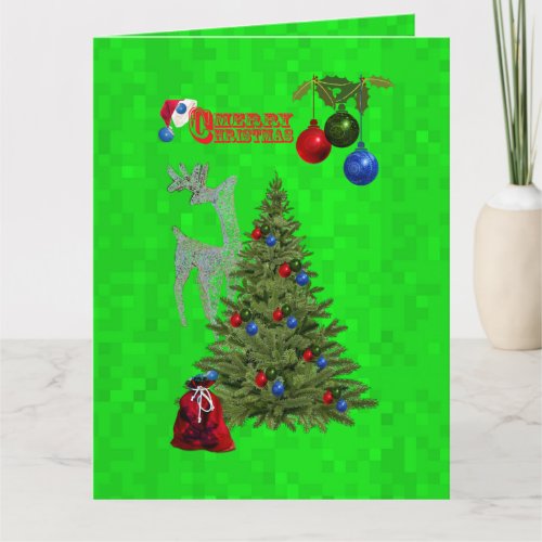 Green Lawn Bowls Jumbo Christmas Card Card