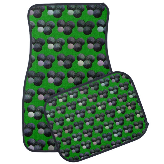 Green Lawn Bowls Pattern, Car Mats (Set)