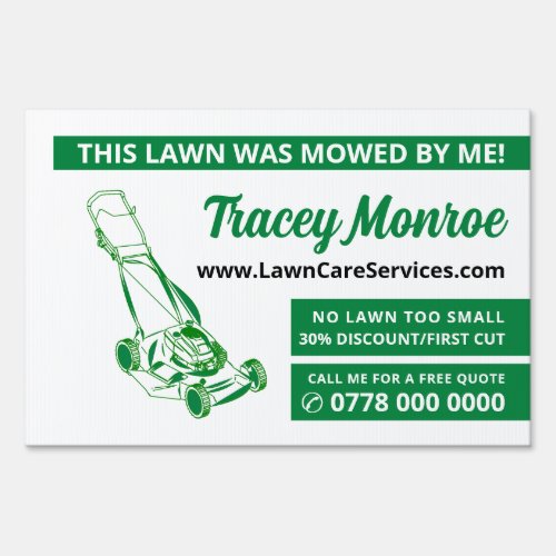 Green Lawn_Mower Lawn Care Services Advertising Sign