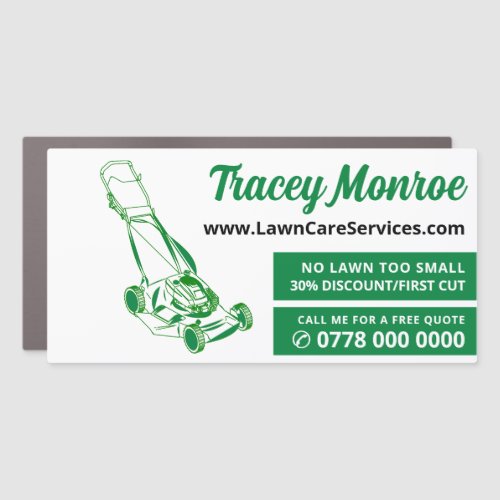Green Lawn_Mower Lawn Care Services Car Magnet