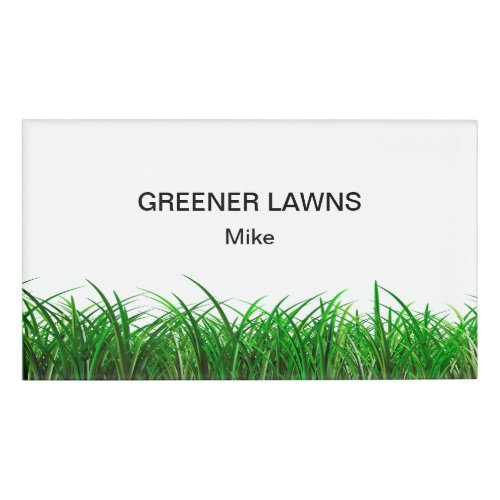 Green Lawn Service Simple Budget Staff Name Tag