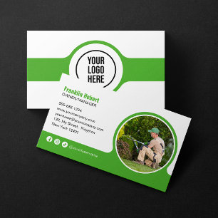 Green Lawncare Mowing Landscape Designer Garden Business Card
