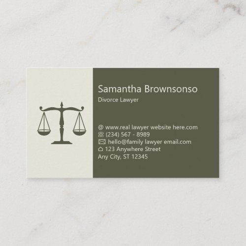Green Lawyer Law Office Business Card