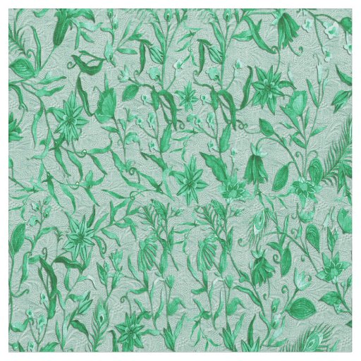 Green lea flowers on sculptured textured backing fabric