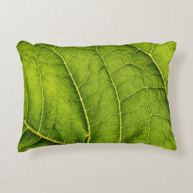 Green leaf accent pillow (Front)