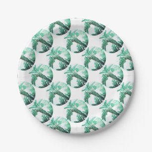 Green leaf banana plant paper plates