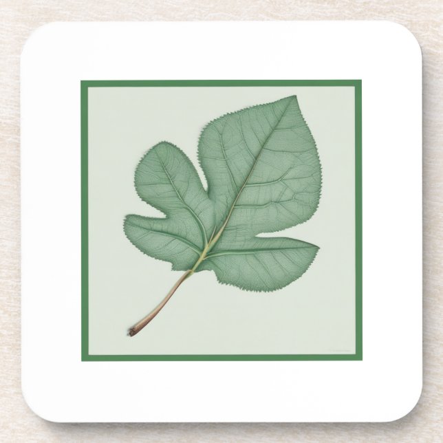 Green Leaf Beverage Coaster (Front)