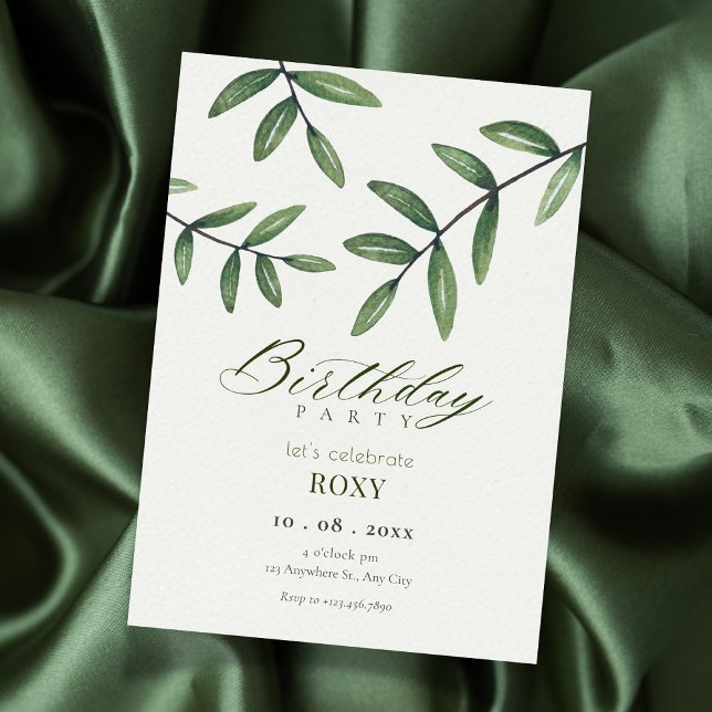 Green Leaf birthday Invitation (Creator Uploaded)