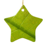 Green Leaf Botanical Nature Photography Ceramic Ornament