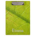 Green Leaf Botanical Nature Photography Clipboard