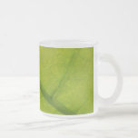 Green Leaf Botanical Nature Photography Frosted Glass Coffee Mug