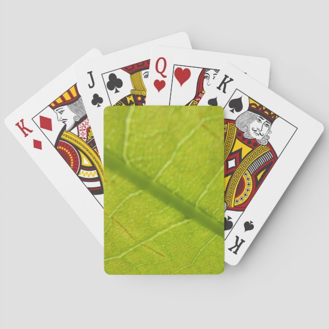 Green Leaf Botanical Nature Photography Poker Cards (Back)