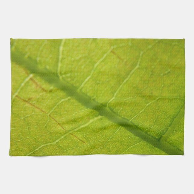 Green Leaf Botanical Nature Photography Towel (Horizontal)