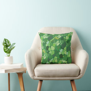 Green Leaf Botanical Throw Pillow