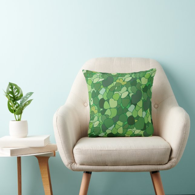 Green Leaf Botanical Throw Pillow (Chair)