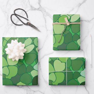 Green Leaf Botanical Wrapping Paper Sheets